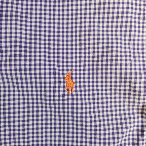 Ralph Lauren Shirt Mens S Purple Gingham Check Plaid Long Sleeve Button Down - Picture 3 of 8